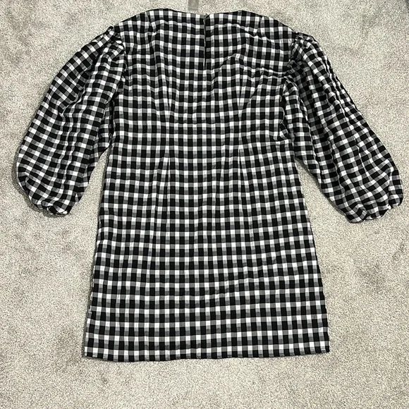 J. Crew Puff Sleeve Mini Dress in Textured Plaid Medium NWT - Picture 4 of 16